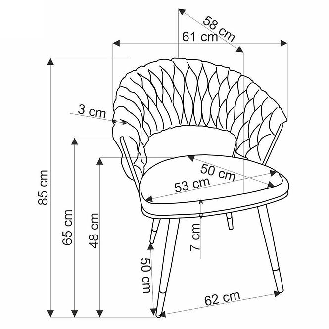Szék K551 szürke/arany,3