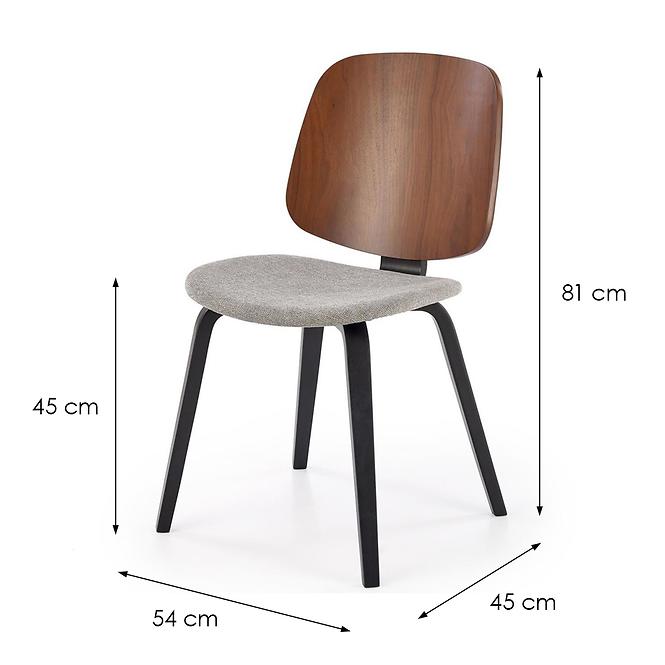 Szék K563 szürke/dió
