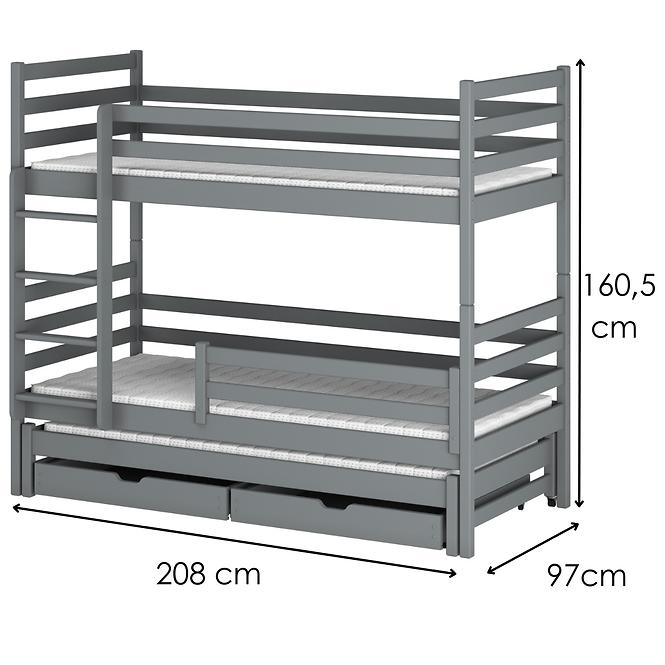 Ágy Luk 90x200 grey