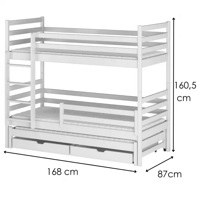 Ágy Luk 80x160 white,2