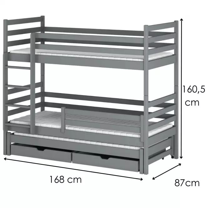 Ágy Luk 80x160 grey