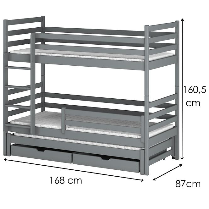 Ágy Luk 80x160 grey