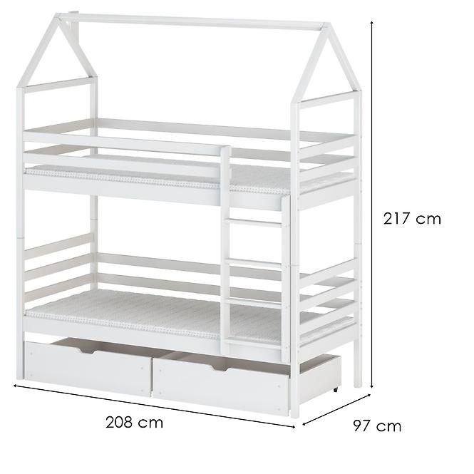 Víkendház Ágy Alex 90x200 white
