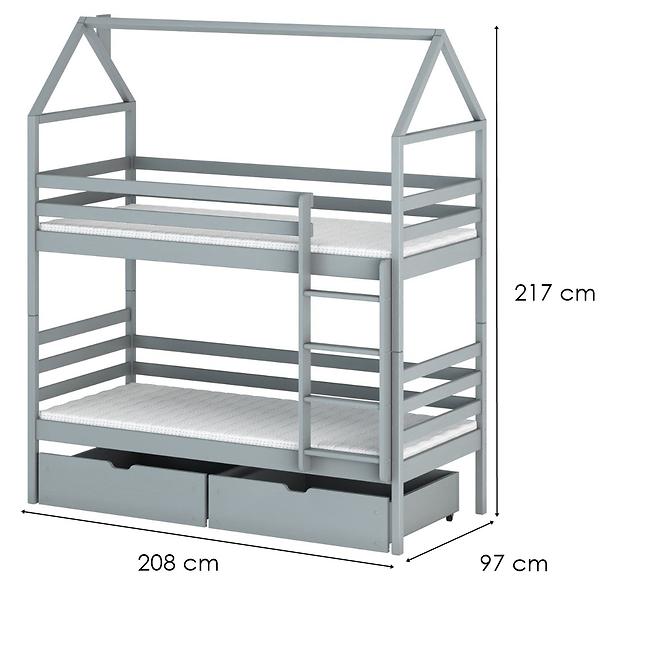 Víkendház Ágy Alex 90x200 grey