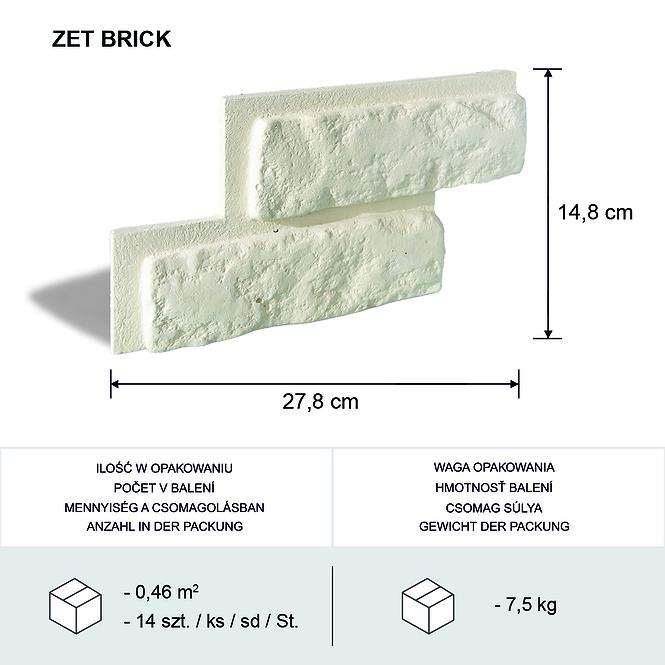 Csempe dekoratív Gipsz Kő Zet Brick  csomag=0,46m2