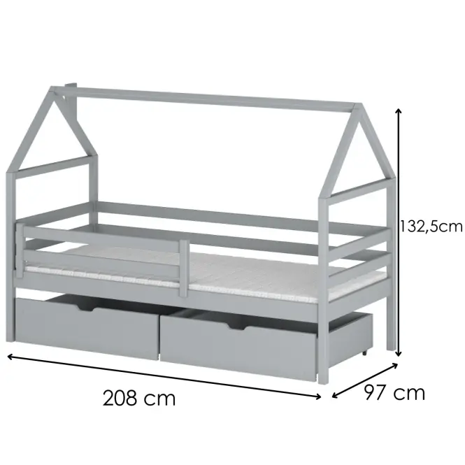 Víkendház Ágy Aron 90x200 grey