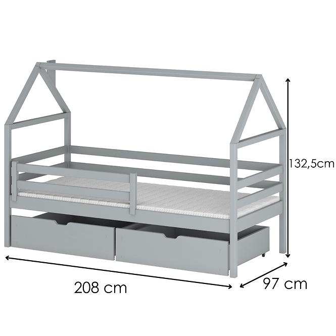 Víkendház Ágy Aron 90x200 grey