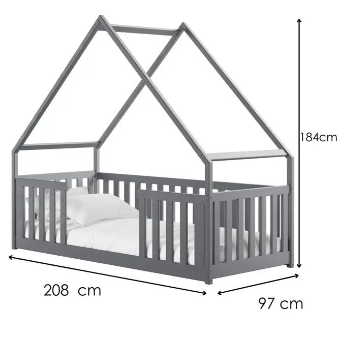 Víkendház Ágy Bee 90x200 grey,2