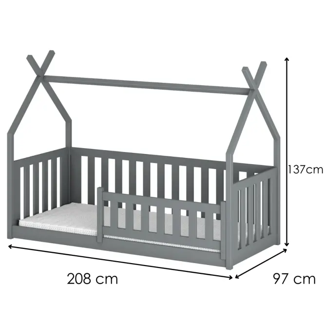 Víkendház Ágy Bodzio 90x200 grey,2