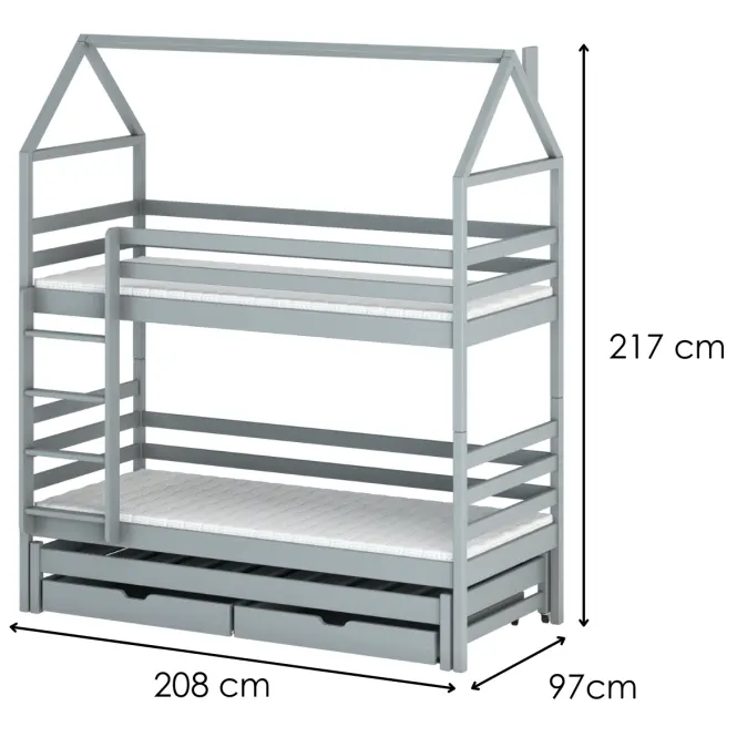 Víkendház Ágy Dalia 90x200 grey