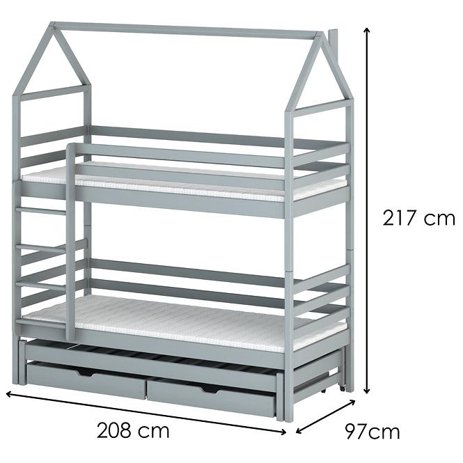 Víkendház Ágy Dalia 90x200 grey