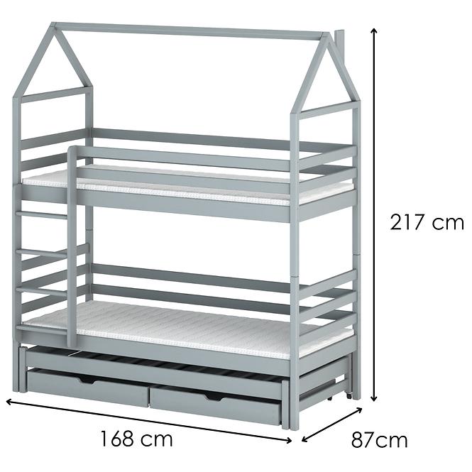 Víkendház Ágy Dalia 80x160 grey
