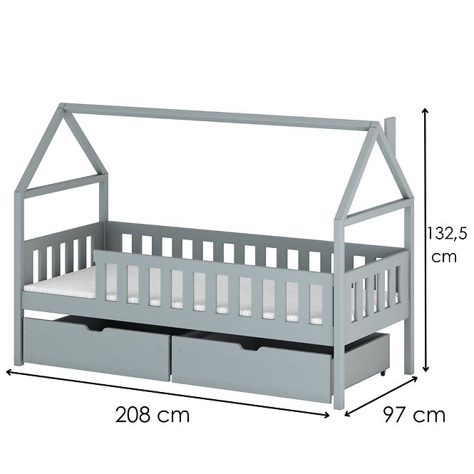 Víkendház Ágy Domi 90x200 grey