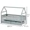 Víkendház Ágy Domi 90x200 grey,2