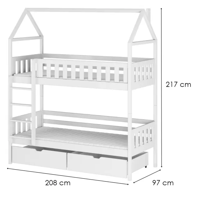 Víkendház Ágy Gaja 90x200 white,2