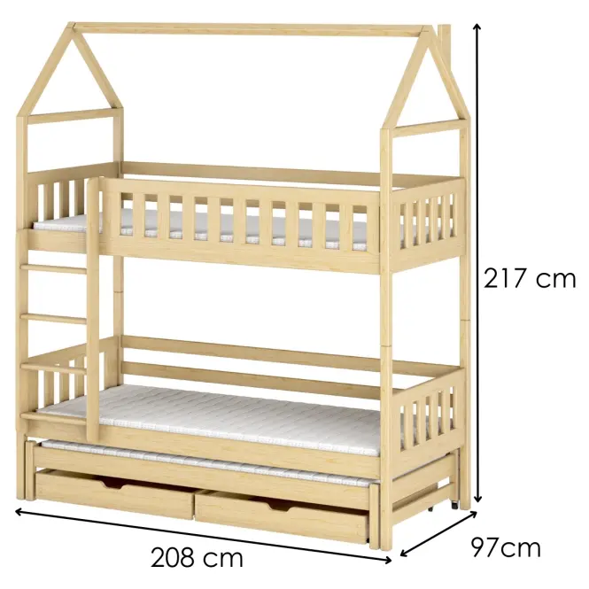 Víkendház Ágy Iga 90x200 pine,2