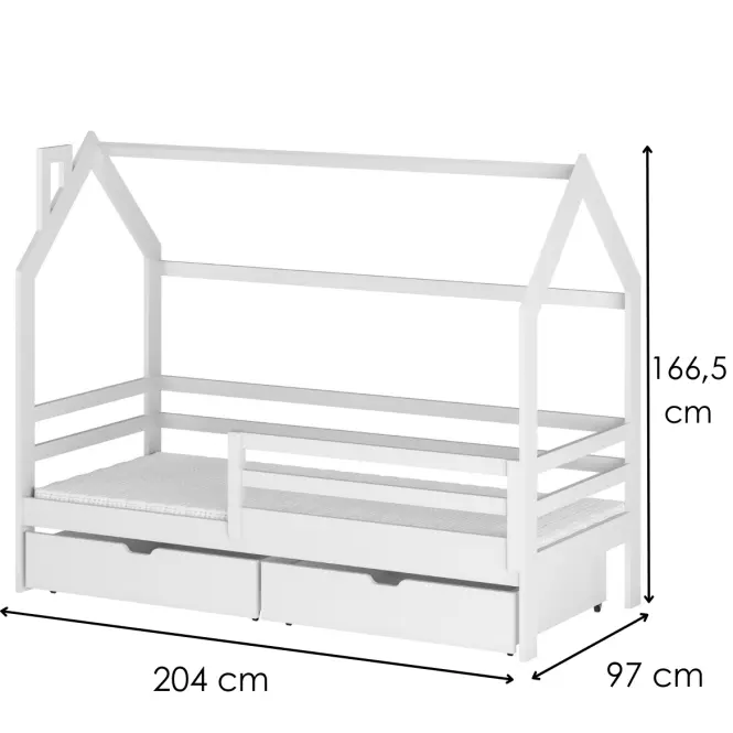 Víkendház Ágy Lila 90x200 white