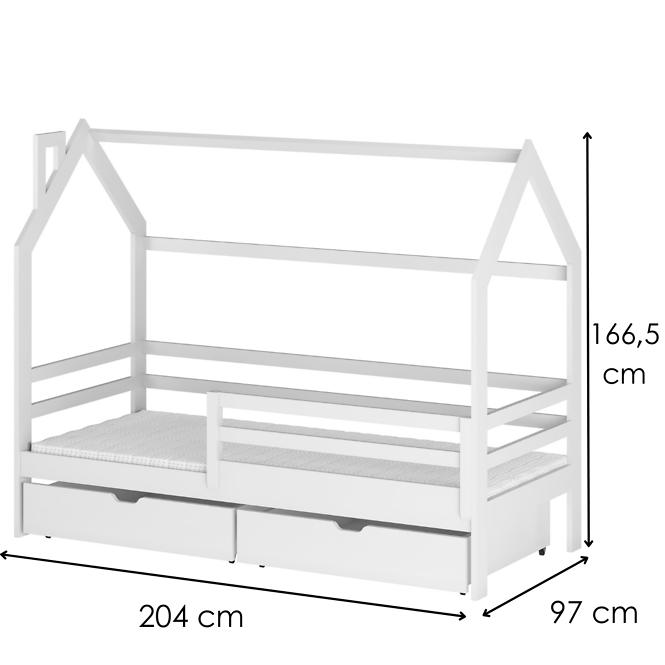 Víkendház Ágy Lila 90x200 white