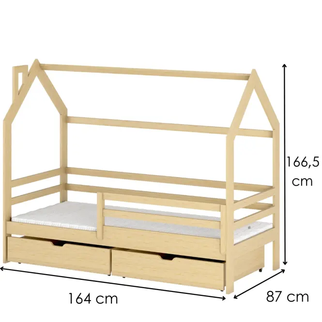 Víkendház Ágy Lila 80x160 pine,2