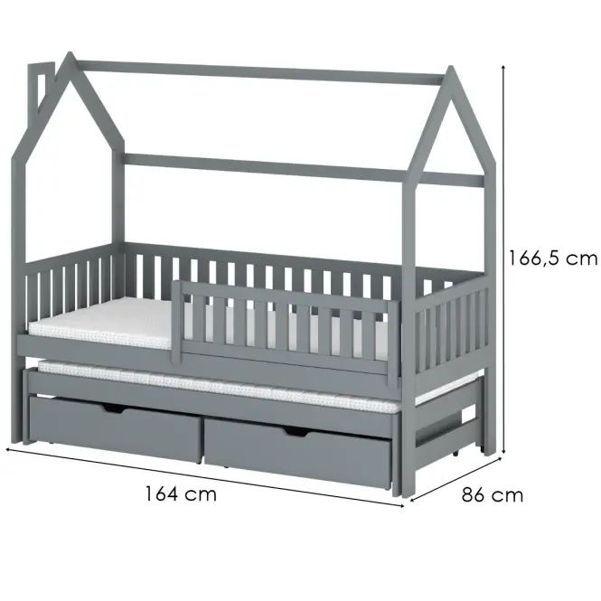 Víkendház Ágy Monkey 80x160 grey,2
