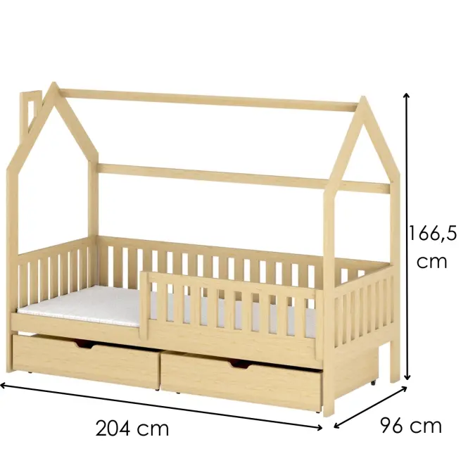 Víkendház Ágy Natan 90x200 pine,2