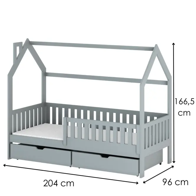 Víkendház Ágy Natan 90x200 grey