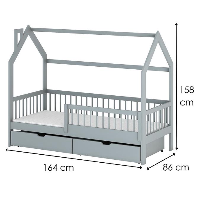Víkendház Ágy Oskar 80x160 grey