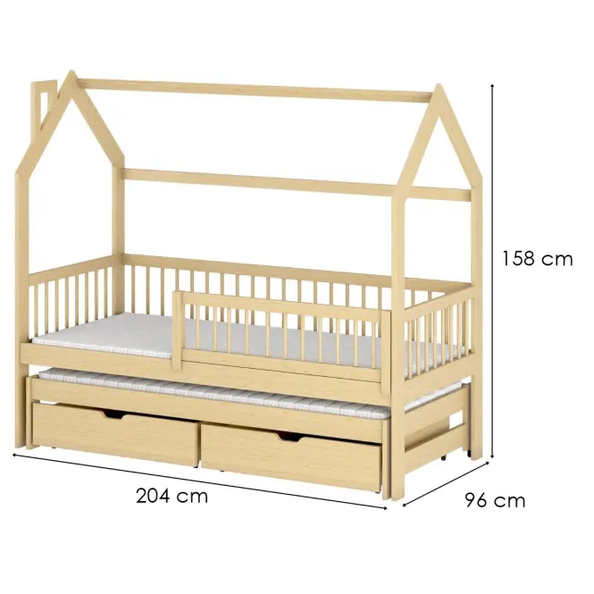 Víkendház Ágy Papi 90x200 pine,2