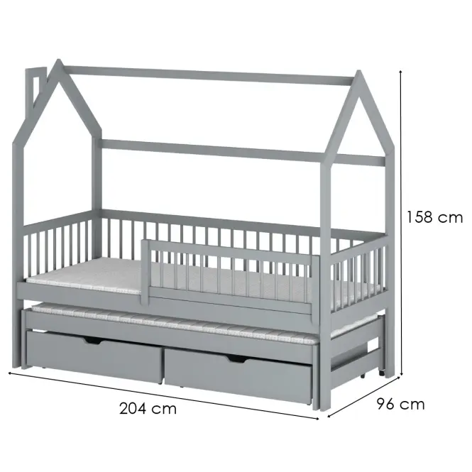 Víkendház Ágy Papi 90x200 grey,2