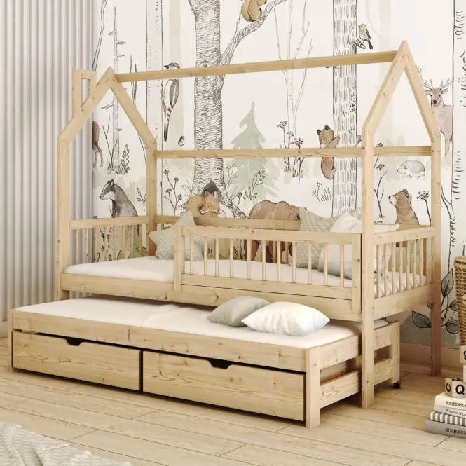 Víkendház Ágy Papi 80x160 pine,3