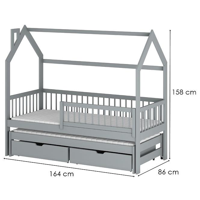 Víkendház Ágy Papi 80x160 grey