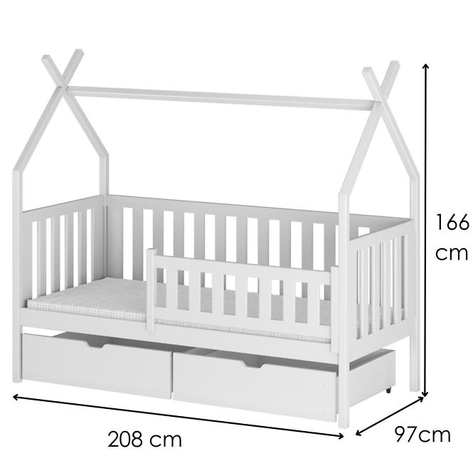 Víkendház Ágy Simba 90x200 white,2
