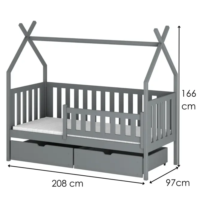 Víkendház Ágy Simba 90x200 grey,2