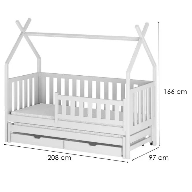 Víkendház Ágy Tytus 90x200 white,2