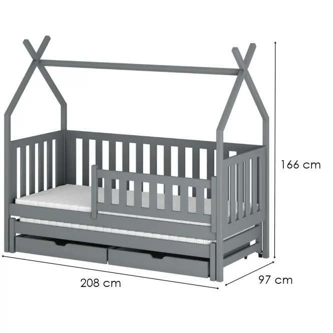 Víkendház Ágy Tytus 90x200 grey