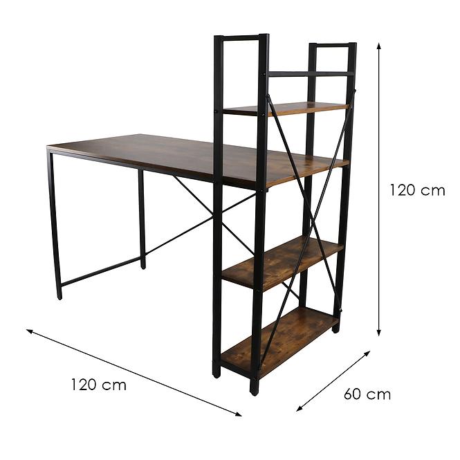 Íróasztal Loft 8635 E dark vintage wood