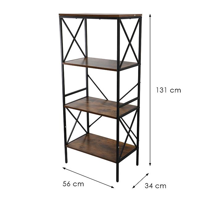 Regál Loft 8631 H dark vintage wood