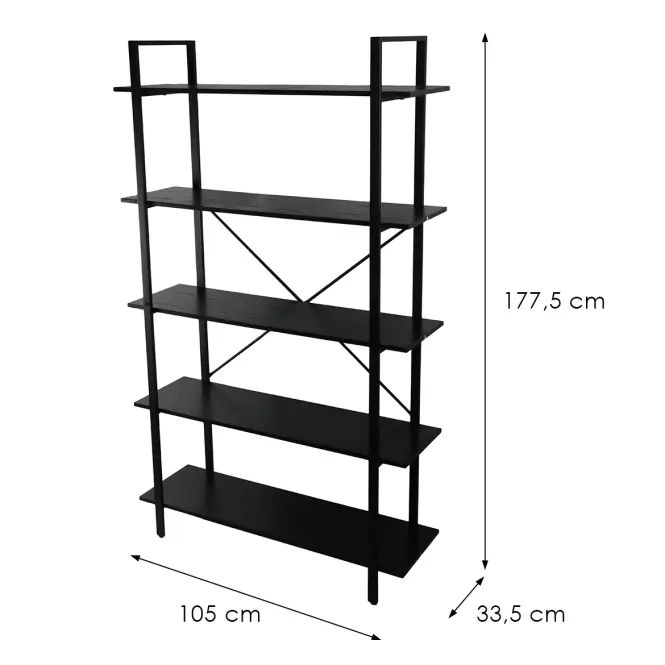 Regál Loft 8644 H black