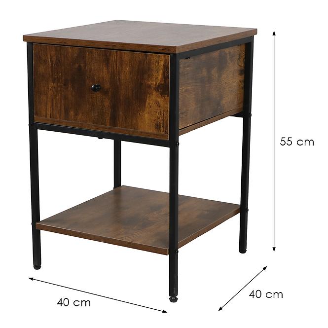 Éjjeliszekrény Loft 8624 E dark vintage wood