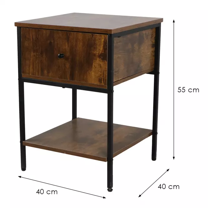 Éjjeliszekrény Loft 8624 E dark vintage wood,2