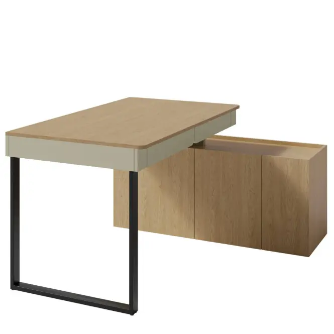 Íróasztal Luca LC10 +Komód 3D eukaliptusz/tölgy balti,3