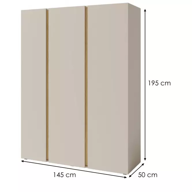 Szekrény Luca LC1 3D bézs/tölgy