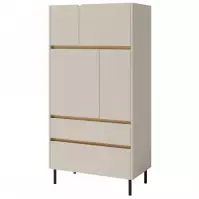 Vitrin Luca LC5 2S4D bézs/tölgy