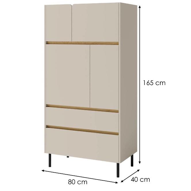 Vitrin Luca LC5 2S4D bézs/tölgy