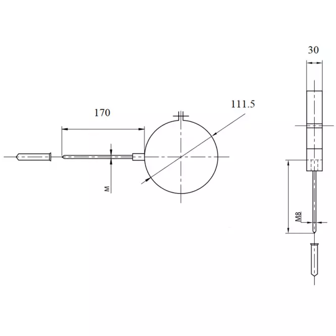 Bilincs csapszeggel 110 KJ19