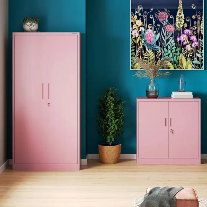 Fém Irodaszekrény Beata pasztell rózsaszín,11
