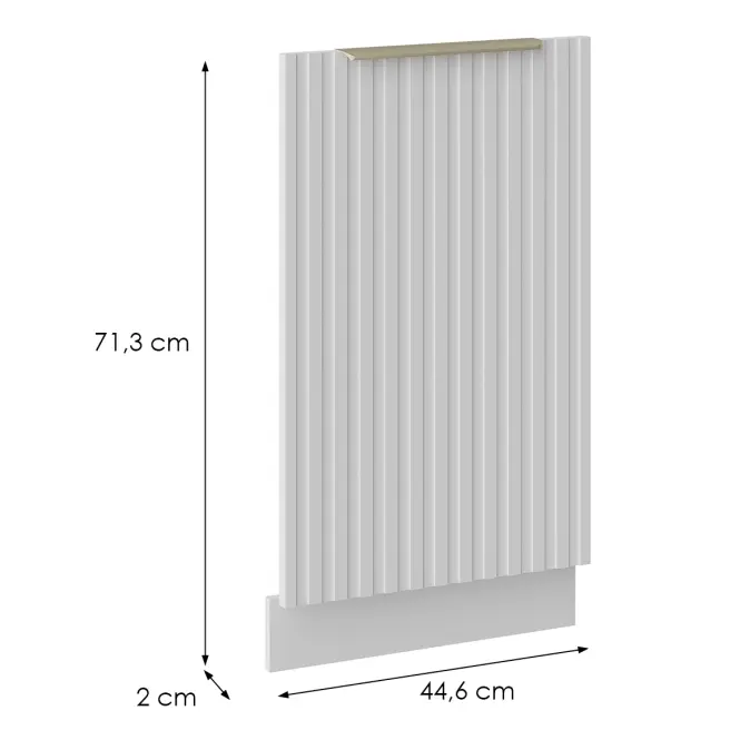 Ajtó mosogatógéphez Tuluza 713x446 fehér mat lamel,2