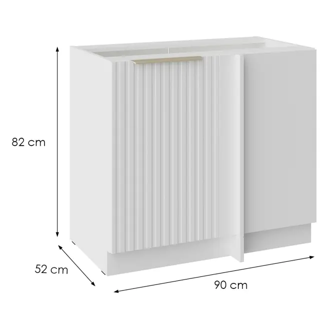 Konyhaszekrény Tuluza 105 ND 1F BB fehér mat lamel