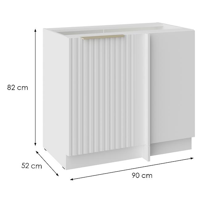 Konyhaszekrény Tuluza 105 ND 1F BB fehér mat lamel