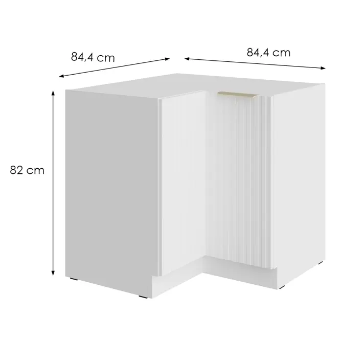 Konyhaszekrény Tuluza 90x90 DN 2F BB fehér mat lamel,2